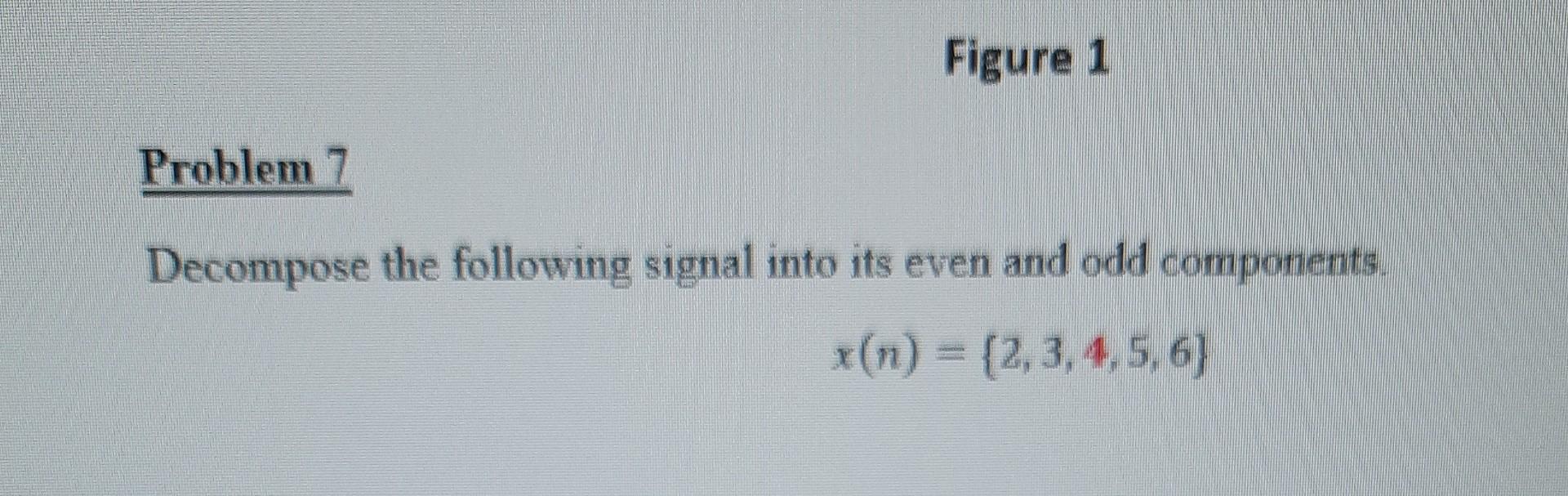 Solved the following signal into its even and odd