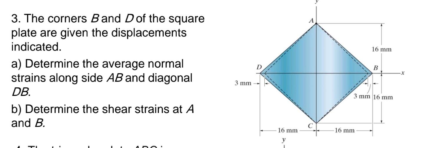 Solved 3. The Corners B And D Of The Square Plate Are Given | Chegg.com