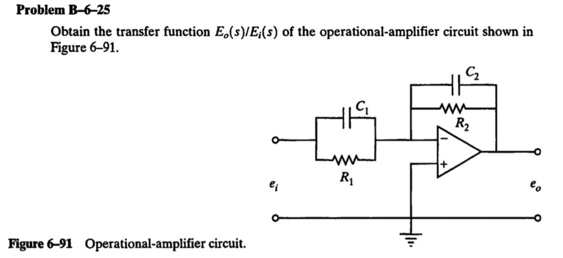 Solved Problem B-6-25Obtain The Transfer Function EosEi(s) | Chegg.com