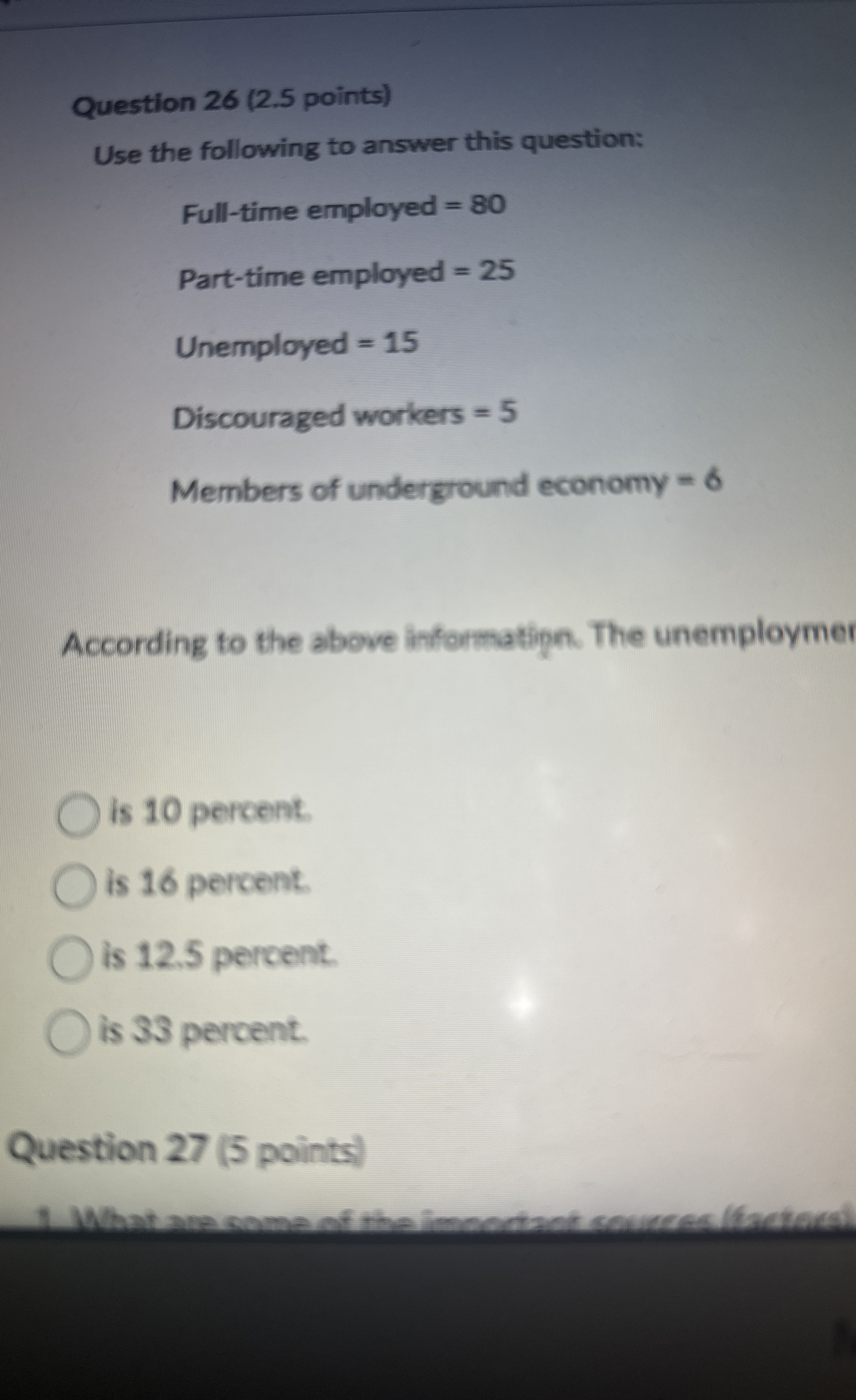 Solved Question 26 ( 2.5 ﻿points)Use the following to answer | Chegg.com