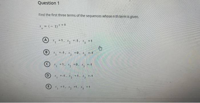 Solved Find the first three terms of the sequences whose nth | Chegg.com