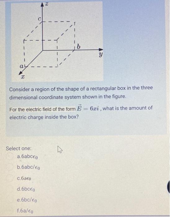 Solved Consider a region of the shape of a rectangular box | Chegg.com