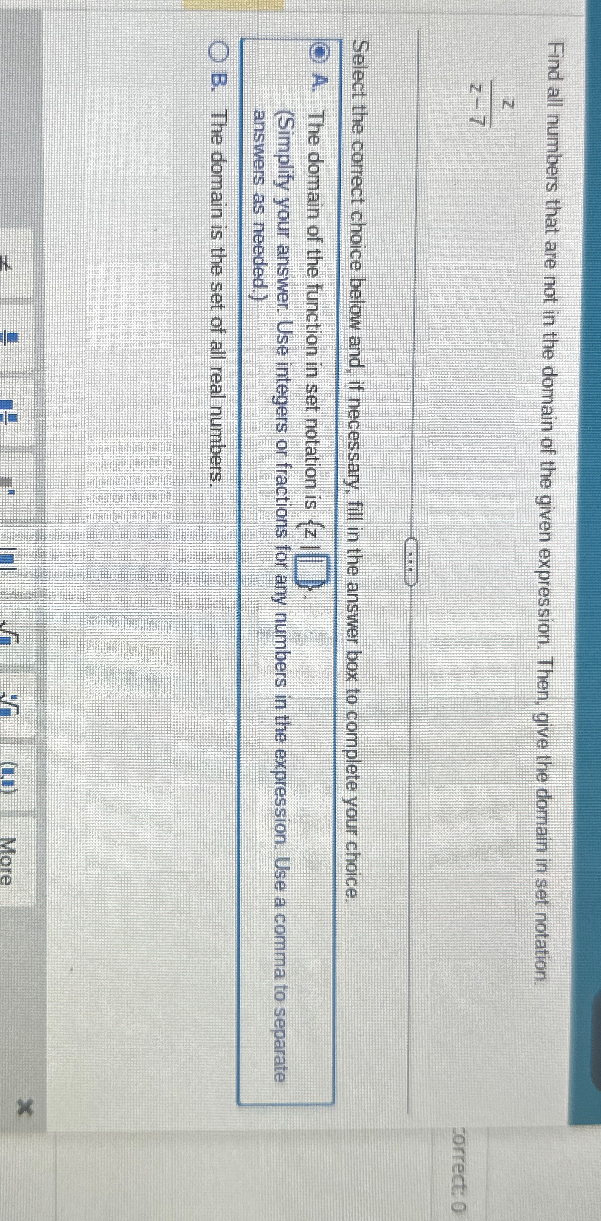 Solved Find all numbers that are not in the domain of the | Chegg.com