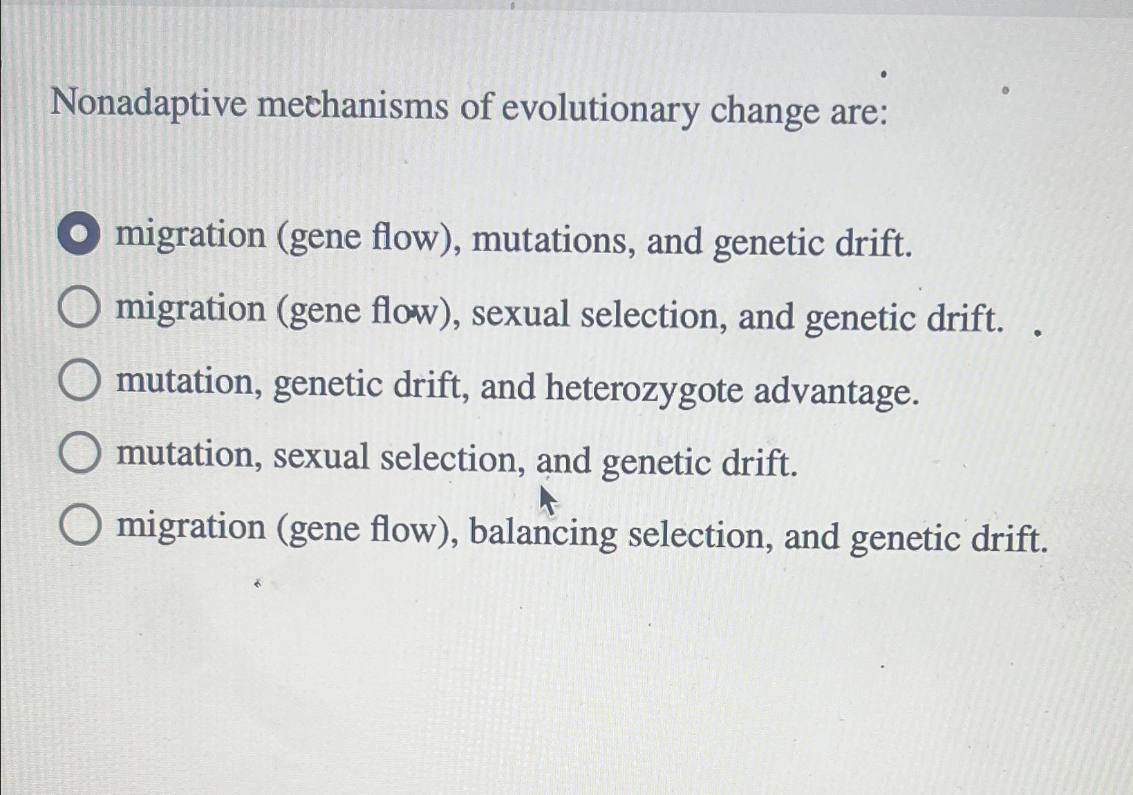 nonadaptive mechanisms of evolutionary change are