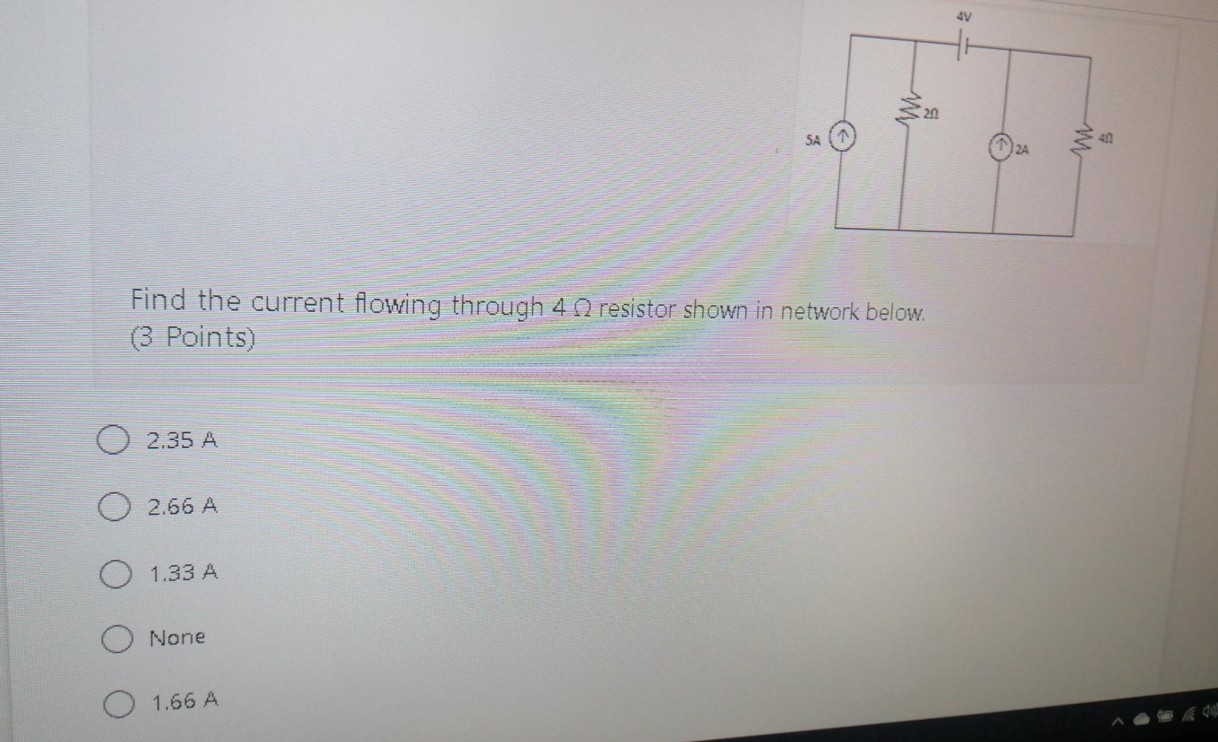 Solved 20 SA 24 Find the current flowing through 4 O | Chegg.com