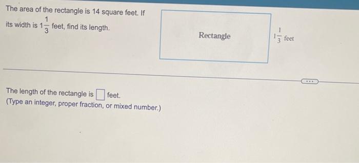 solved-the-area-of-the-rectangle-is-14-square-feet-if-its-chegg