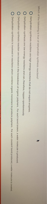 Solved Which Of The Following Is True Of Dehydration | Chegg.com Solved Which Of The Following Is True Of Dehydration | Chegg.com