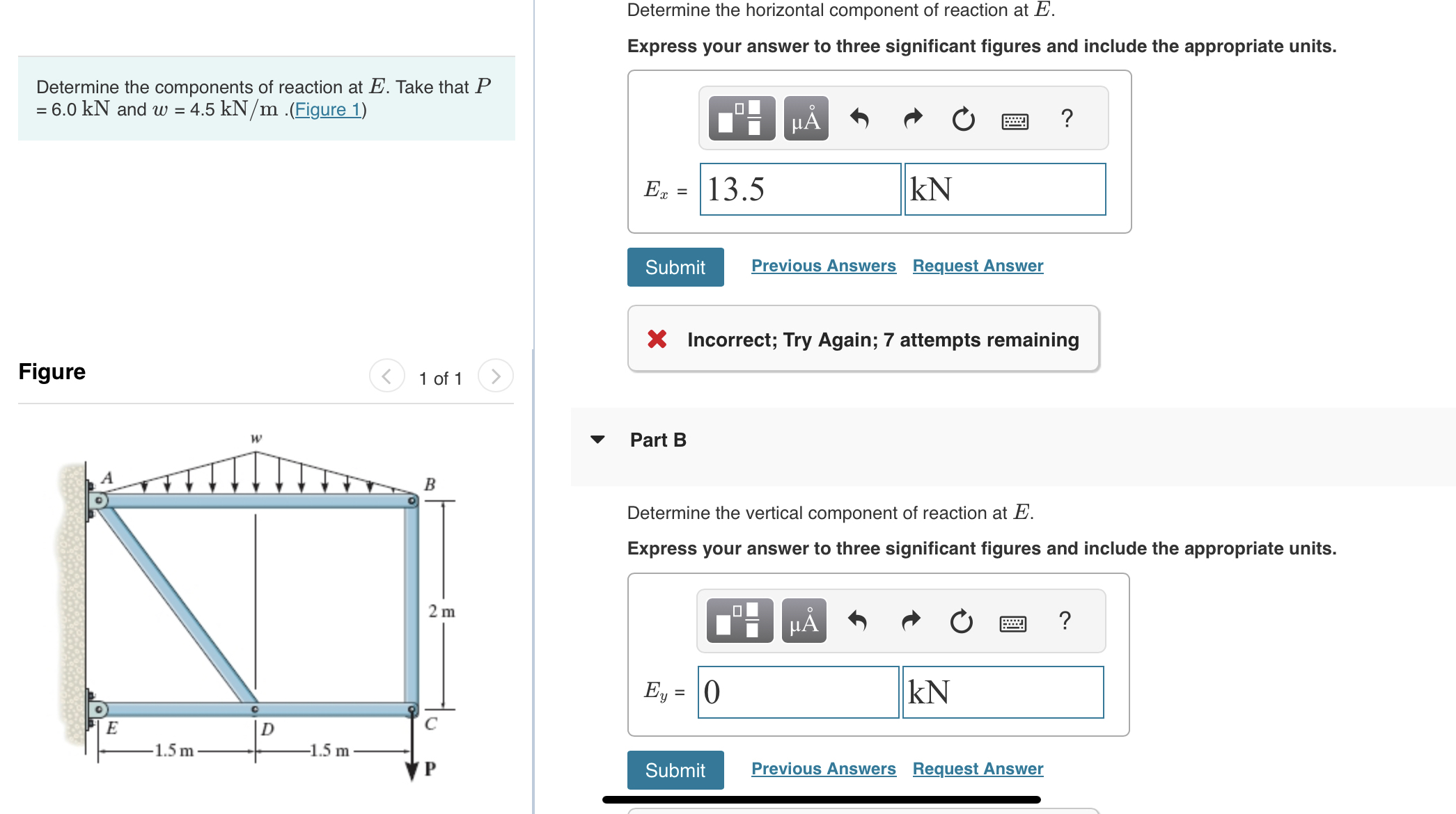 Determine the horizontal component of reaction at | Chegg.com