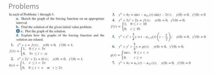Solved Problems In each of Problems through 8: a. Sketch the | Chegg.com