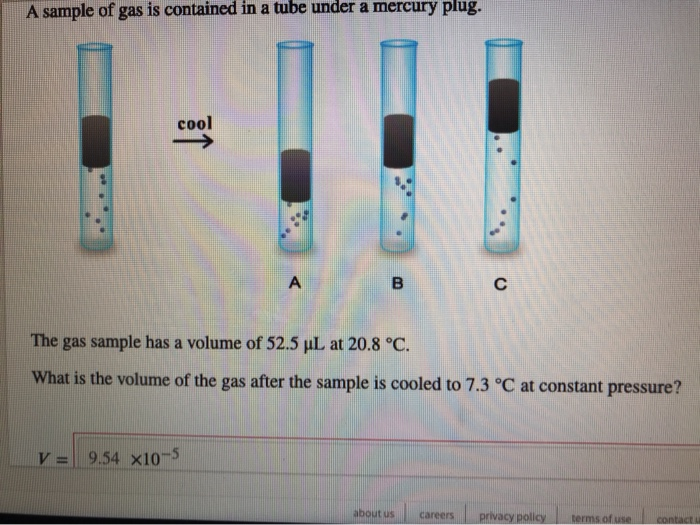 Solved A sample of gas is contained in a tube under a Chegg com