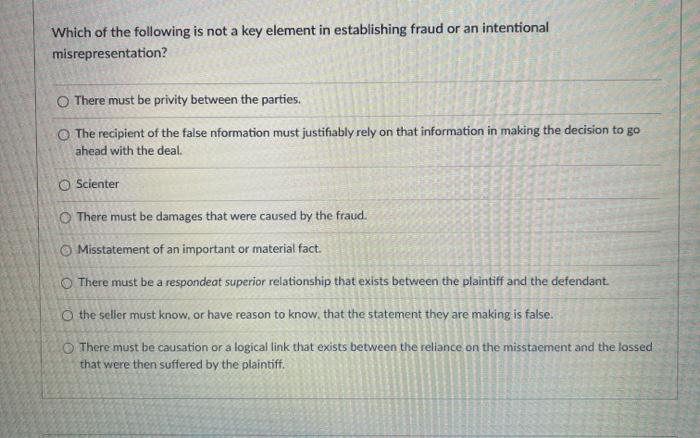 Solved Which of the following is not a key element in | Chegg.com