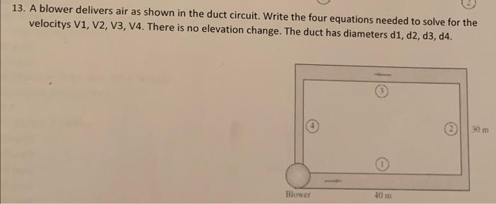 Solved 13. A blower delivers air as shown in the duct | Chegg.com