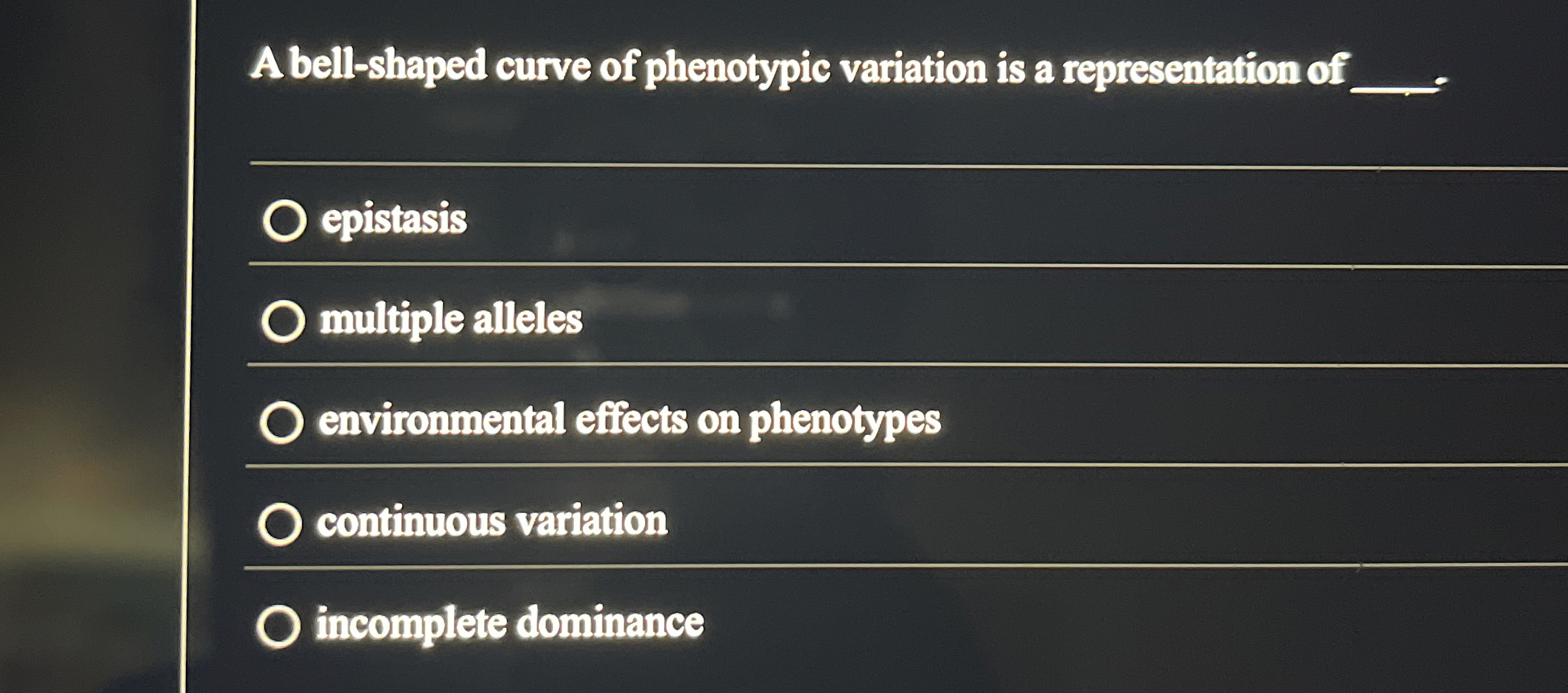 Solved A bell-shaped curve of phenotypic variation is a | Chegg.com