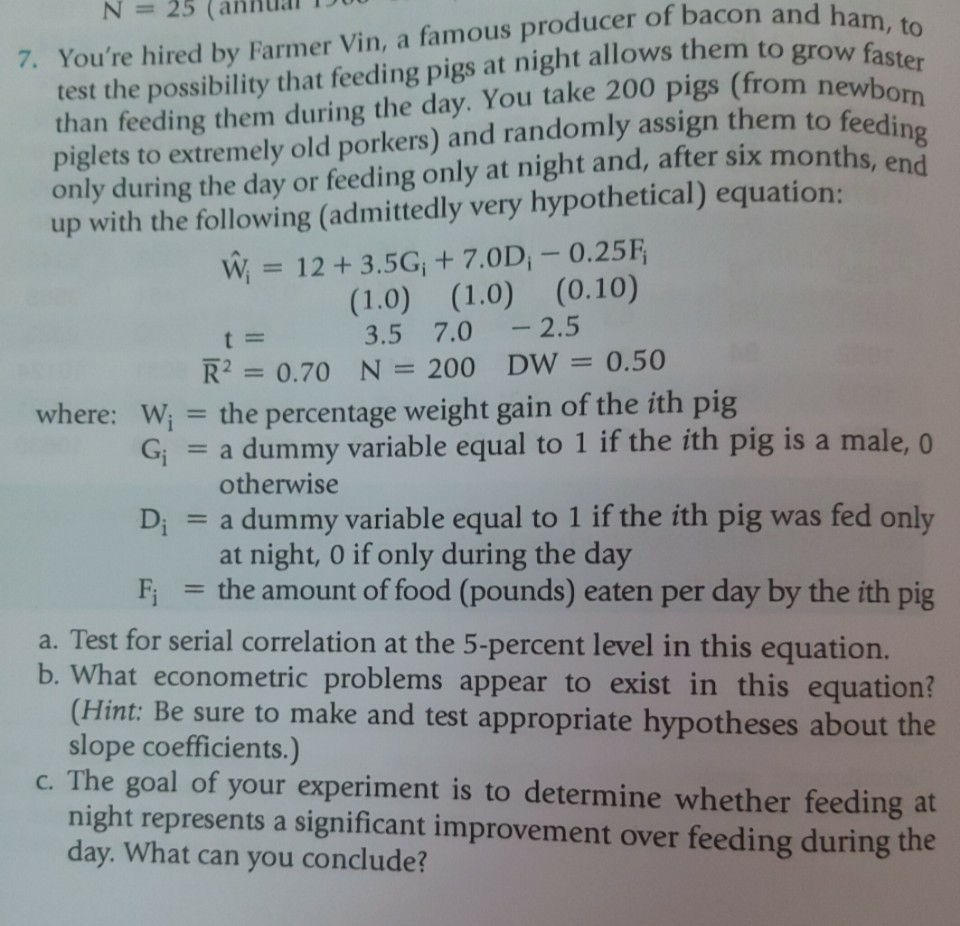 Solved grow faster test the possibility that feeding pigs at | Chegg.com