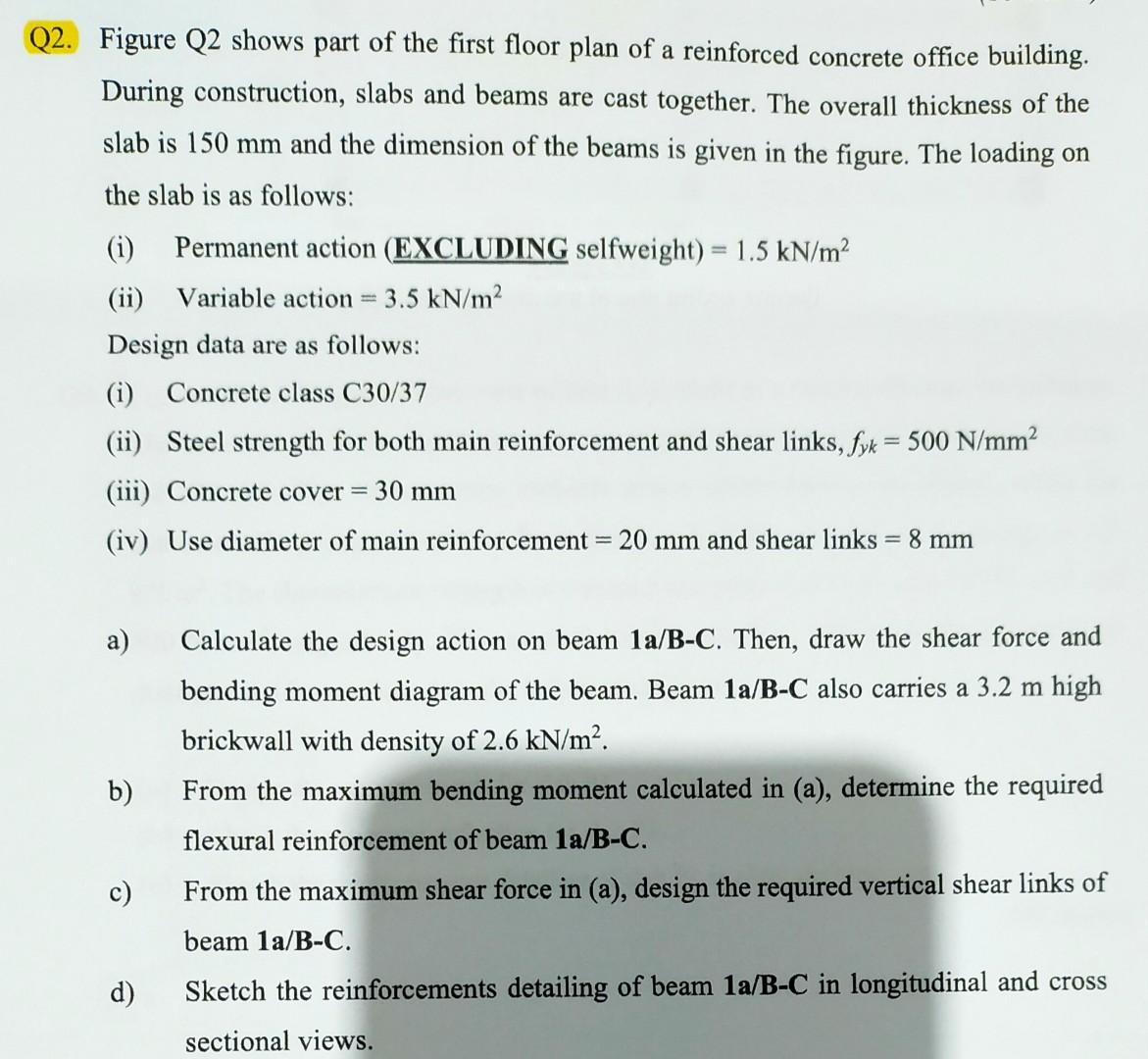 Solved Q2. Figure Q2 shows part of the first floor plan of a | Chegg.com