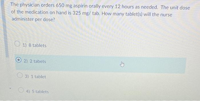 650 mg aspirin