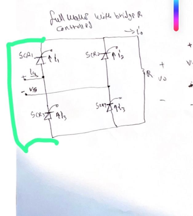 Solved this full wave controlled rectifier with | Chegg.com