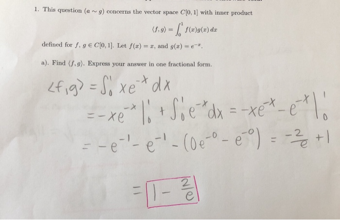 Solved 1 This Question A G Concerns The Vector Space Chegg Com