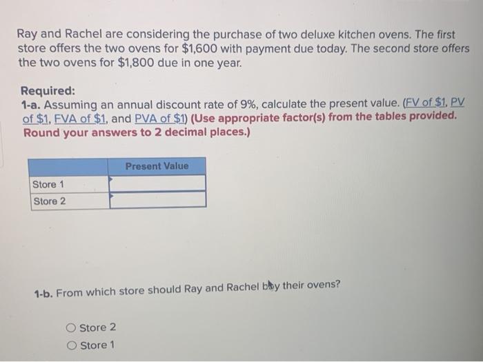 Solved Ray and Rachel are considering the purchase of two | Chegg.com