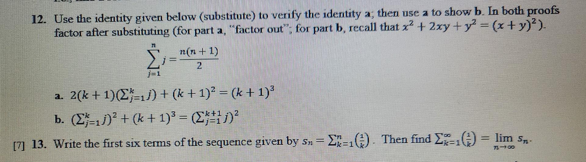 Solved 12. Use the identity given below (substitute) to | Chegg.com