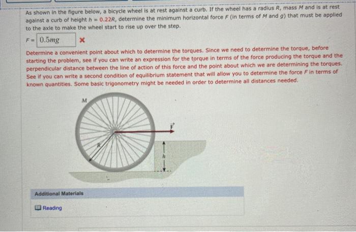 Solved As Shown In The Figure Below, A Bicycle Wheel Is At | Chegg.com