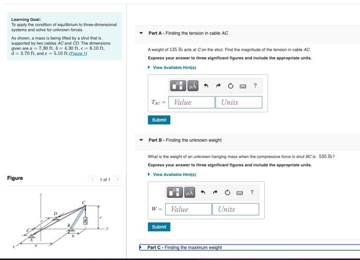 Solved Learning Goal: To apply the condition of equilibrium | Chegg.com