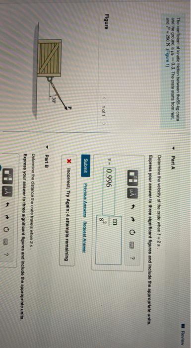 Solved O Review The coefficient of kinetic friction between | Chegg.com