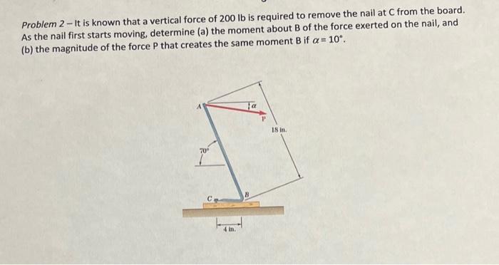 Solved Problem It Is Known That A Vertical Force Of Chegg Com