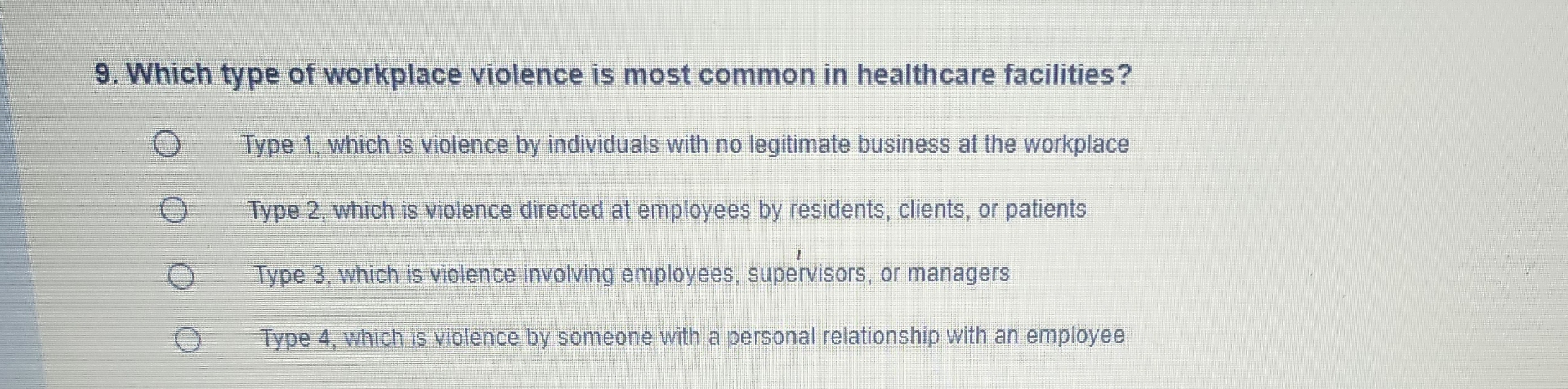 Solved Which Type Of Workplace Violence Is Most Common In Chegg Solved Which Type Of Workplace Violence Is Most Common In Chegg