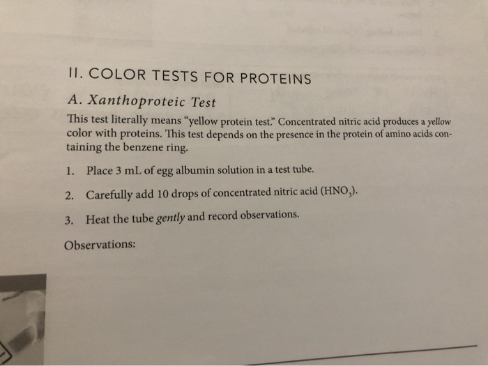 Solved 172 B. Alcohol 1. Place 3 mL of egg albumin solution