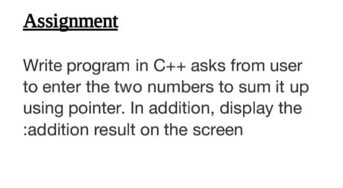 Solved Assignment Write program in C++ asks from user to | Chegg.com