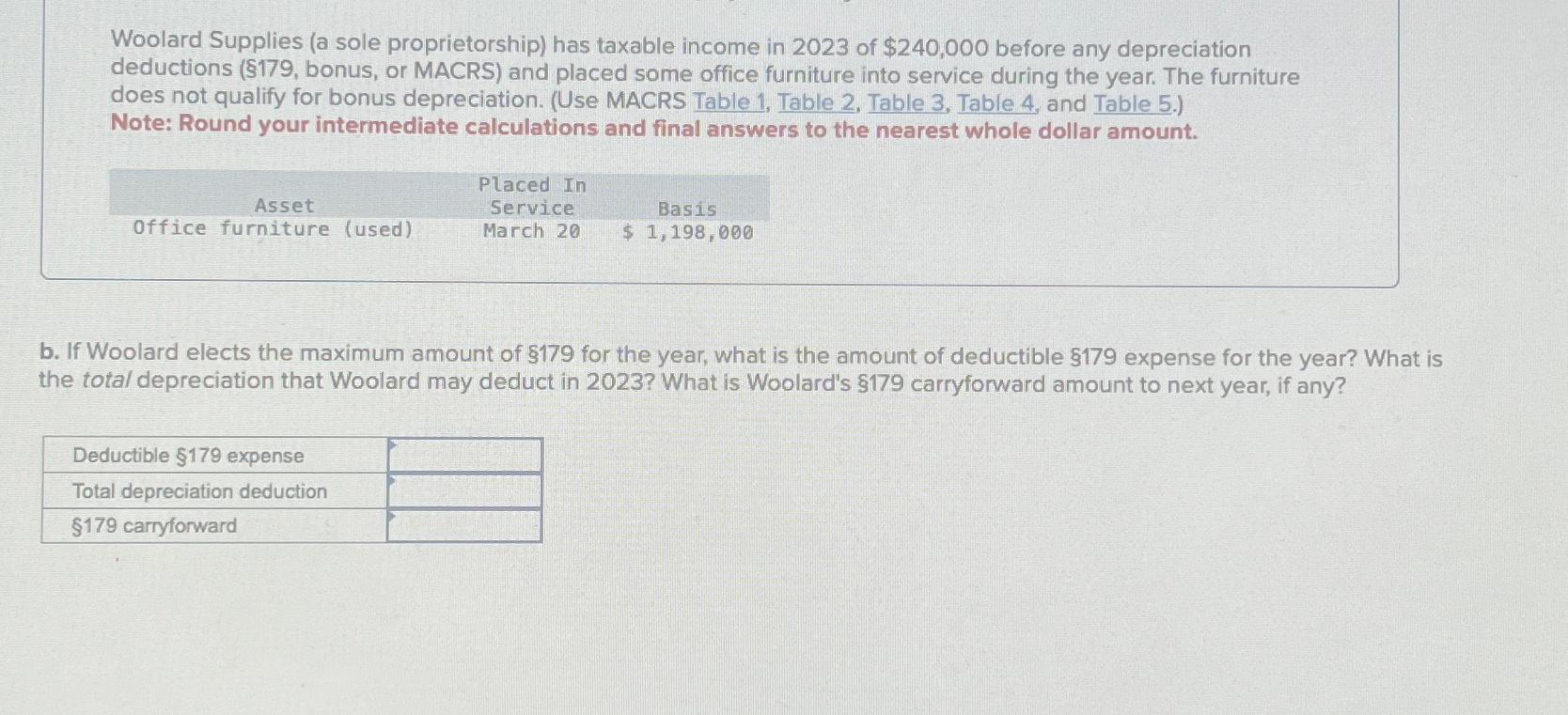 Solved Woolard Supplies (a sole proprietorship) ﻿has taxable