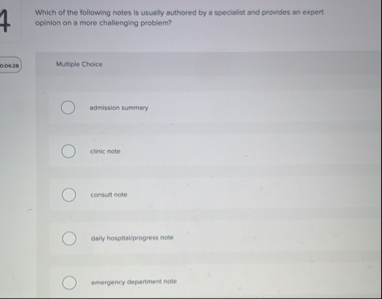 Solved Which of the following notes is usually authored by a | Chegg.com