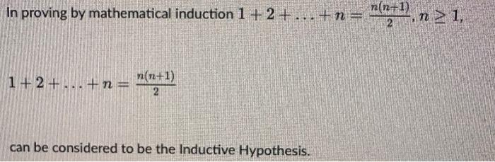 Solved In proving by mathematical induction | Chegg.com