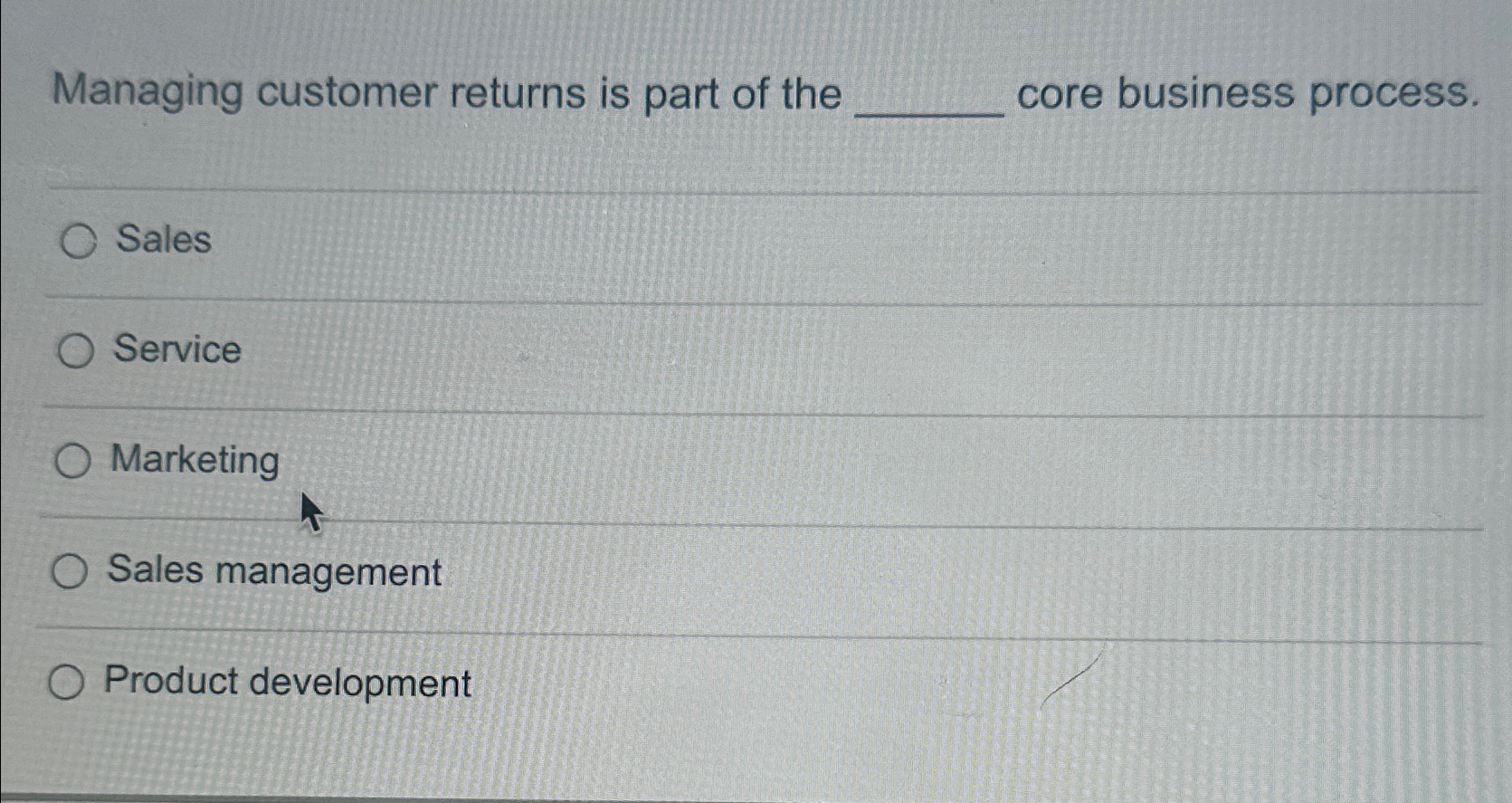 Solved Managing customer returns is part of the core | Chegg.com