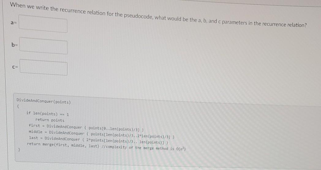 Solved When we write the recurrence relation for the | Chegg.com