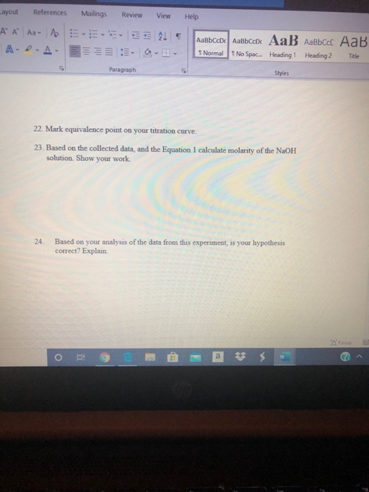 Lab 9 Acid Base Titration Word Layout References