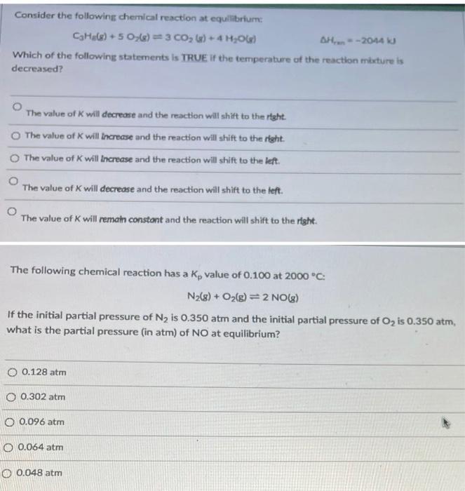 Solved Consider the following chemical reaction at | Chegg.com