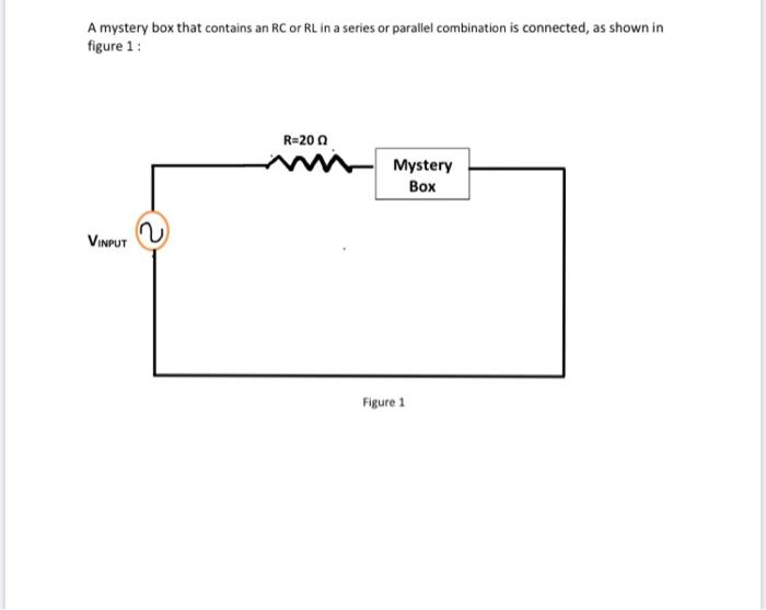 A mystery box that contains an RC or RL in a series | Chegg.com