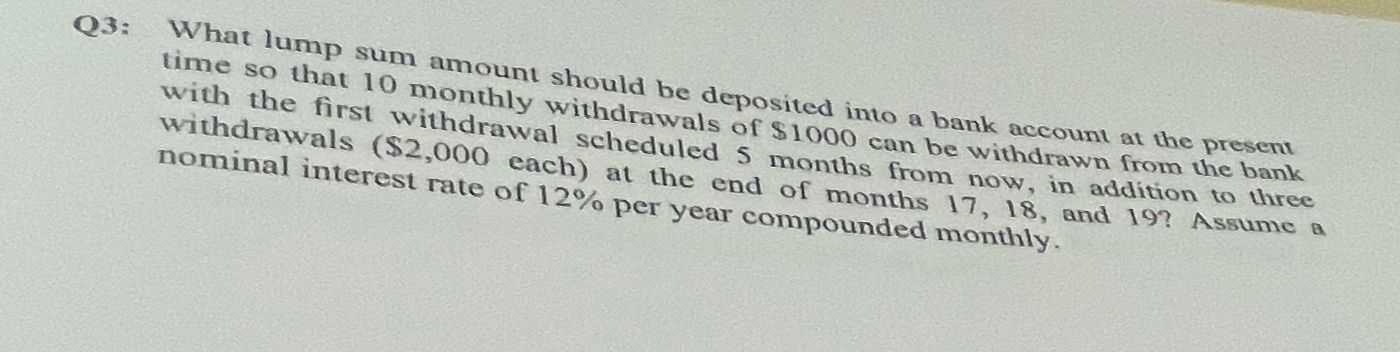 Solved Q3: What lump sum amount should be deposited imo a | Chegg.com