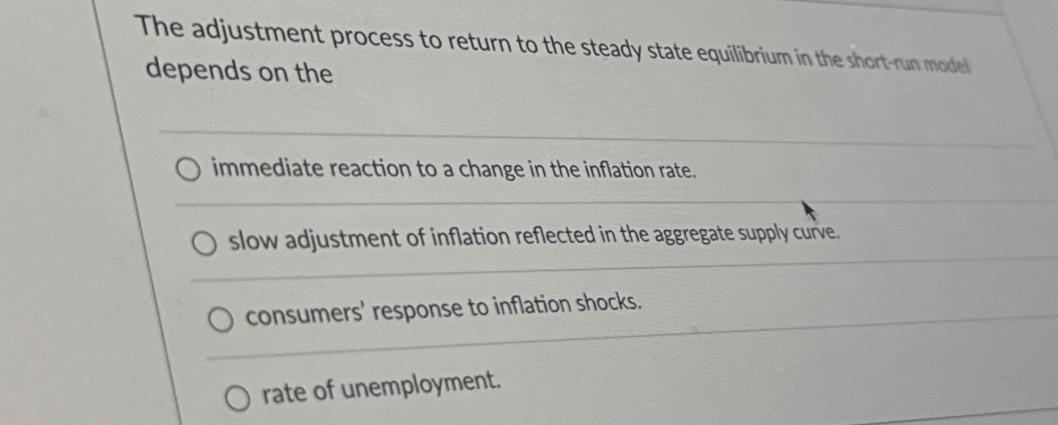 The adjustment process to return to the steady state | Chegg.com