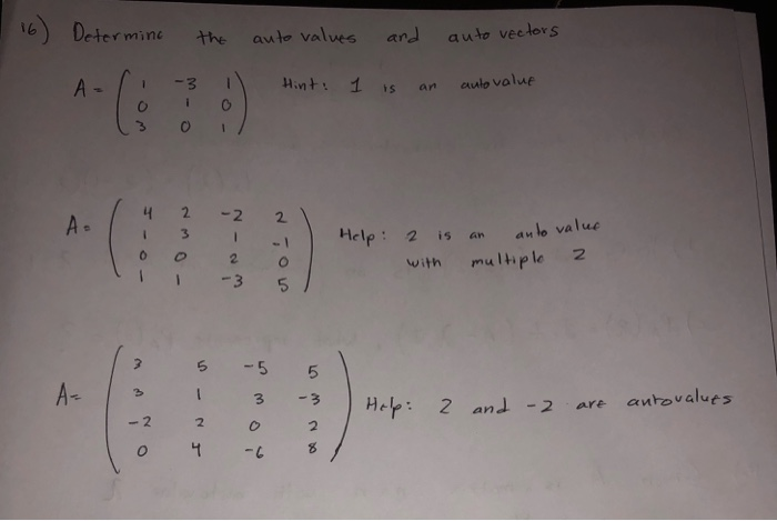 Solved Determine the auto values and auto vectors A- (23-.. | Chegg.com