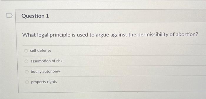 Question 1 What legal principle is used to argue | Chegg.com