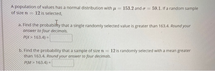 Solved A population of values has a normal distribution with | Chegg.com