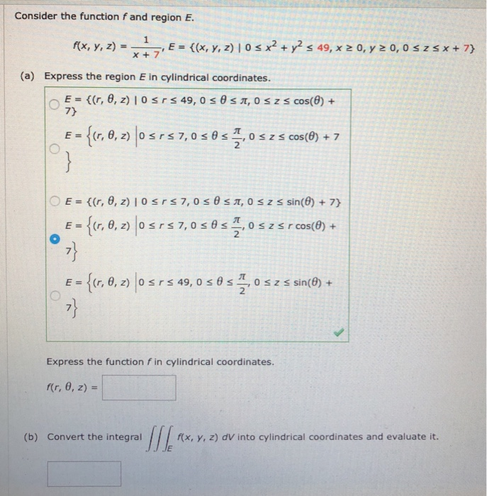 Solved Evaluate The Triple Integral Sil F X Y Z Dv Over Chegg Com