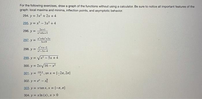 Solved For the following exercises, draw a graph of the | Chegg.com