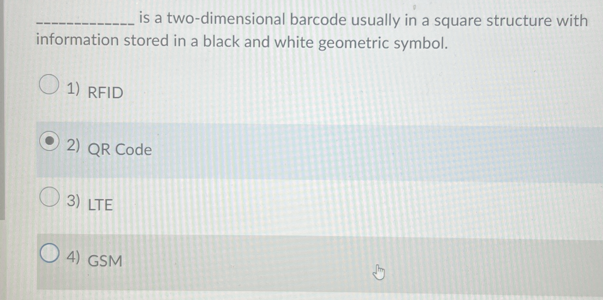 Solved is a two-dimensional barcode usually in a square | Chegg.com