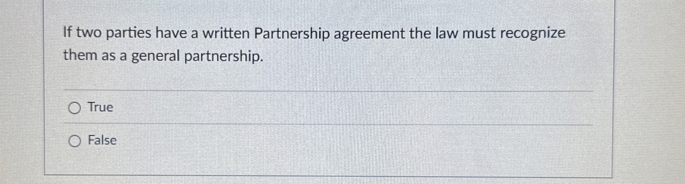 Solved If two parties have a written Partnership agreement | Chegg.com