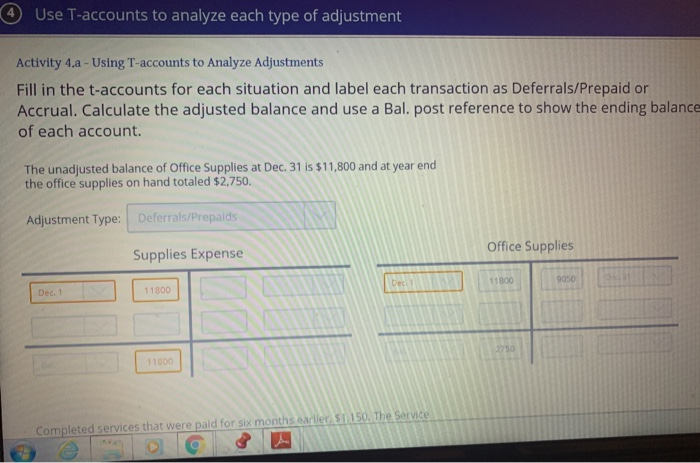 Solved Use T-accounts to analyze each type of adjustment | Chegg.com