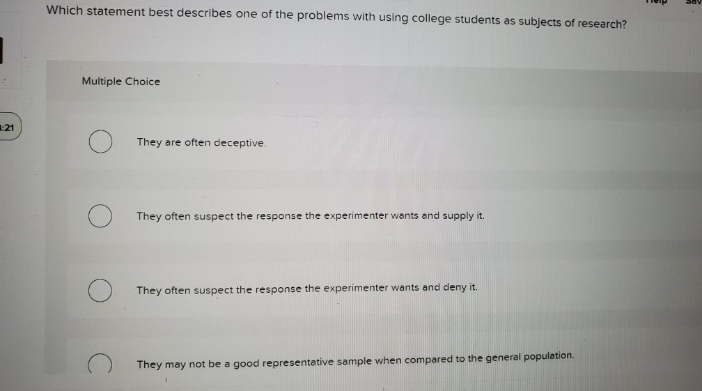 Solved Which Statement Best Describes One Of The Problems | Chegg.com